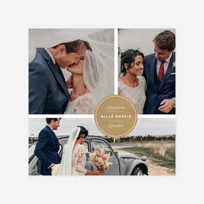 Carte de remerciements Médaillon