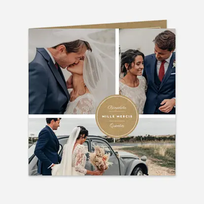 Carte de remerciements Médaillon