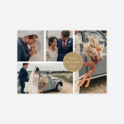 Carte de remerciements Médaillon