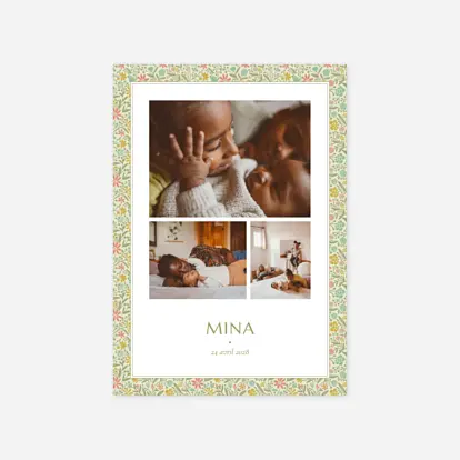 Faire-part naissance Mille fleurs