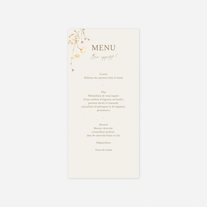 Menu mariage Monogramme Floral