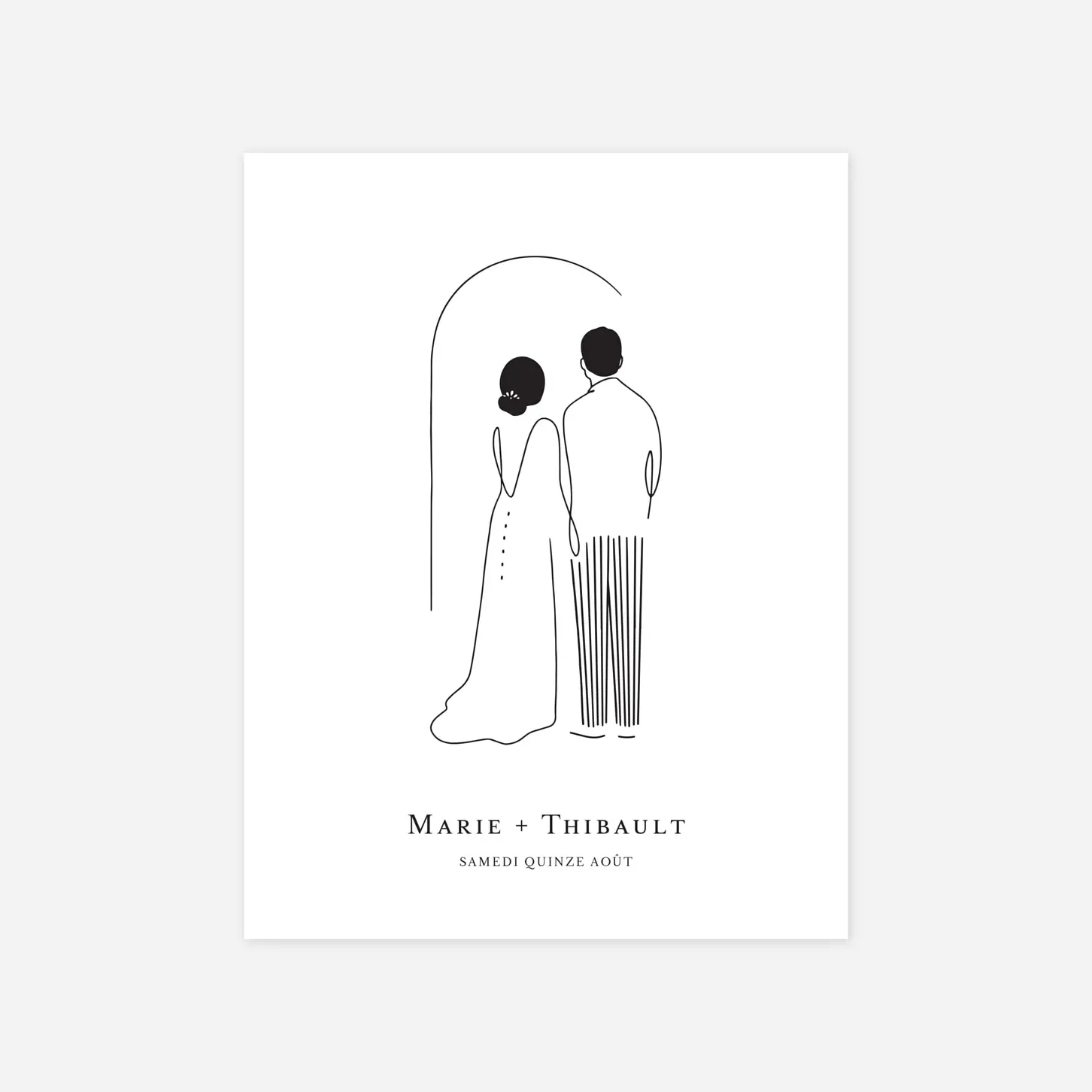 Faire-part mariage Mariés minimalistes, image size:1452x1452
