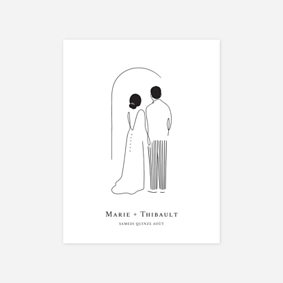 Faire-part mariage Mariés minimalistes