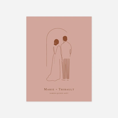 Faire-part mariage Mariés minimalistes