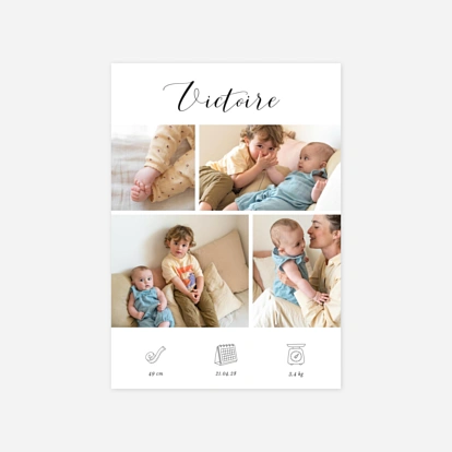 Faire-part naissance Mes petits pictos multi photo