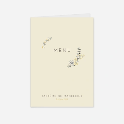 Menu baptême Mon petit trousseau