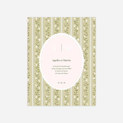 Faire-part mariage Médaillon vintage