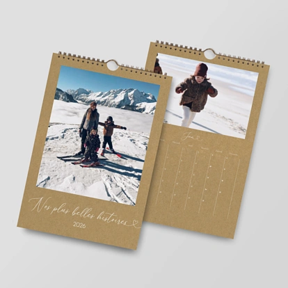 Calendrier mural cases personnalisables Nos belles histoires