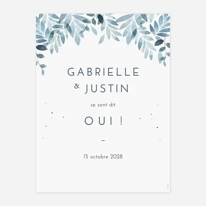 Affiche bienvenue mariage Nuit d'été