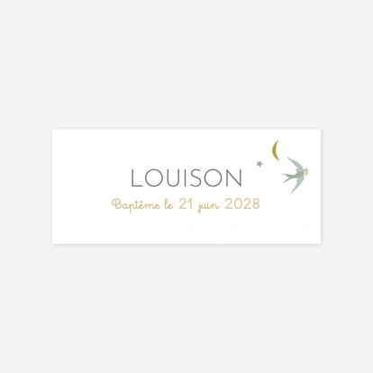 Étiquette cadeau baptême Nuage de lait