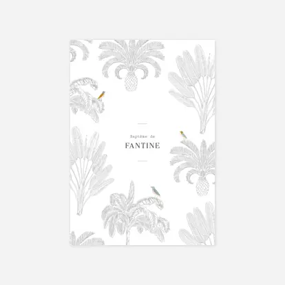 Faire-part baptême Oiseaux de paradis