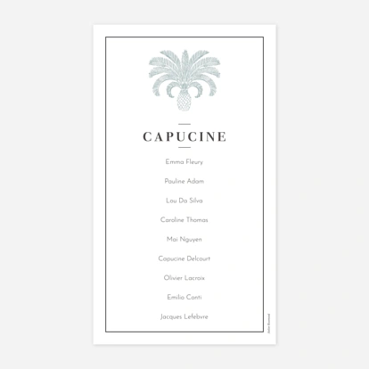 Nom de table mariage Oiseaux de paradis