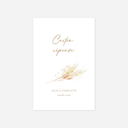 Carton réponse Pampas fleuries