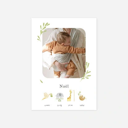 Faire-part naissance Pictos de la savane