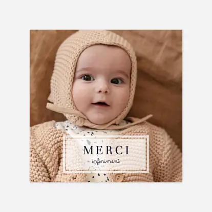 Carte remerciement naissance Petite Étiquette