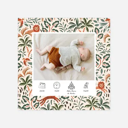 Faire-part baptême Petite jungle