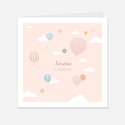 Faire-part naissance Petites montgolfières