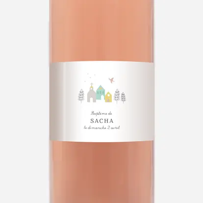Étiquette pour bouteille Petit village