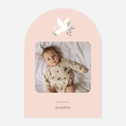 Faire-part baptême Petite colombe photo