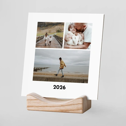 Calendrier photo avec support bois Photomaton