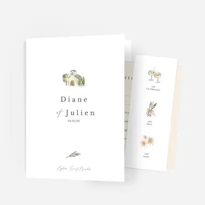 Faire-part mariage Pictos aquarelle