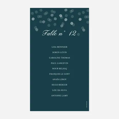 Nom de table mariage Polka