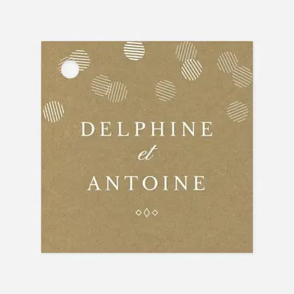 Étiquette avec ruban Polka