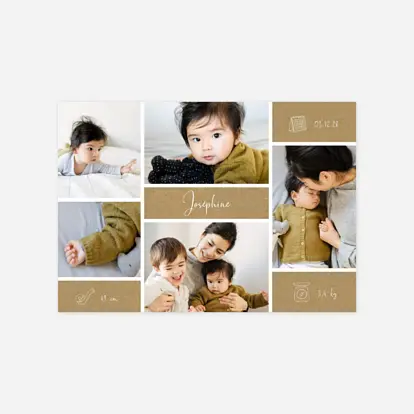 Faire-part naissance Picto multi photo