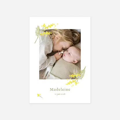 Faire-part naissance Petit mimosa