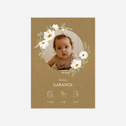 Faire-part naissance Poésie florale