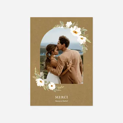 Carte de remerciements Poésie florale