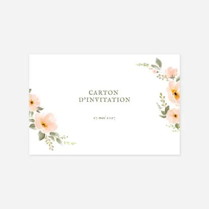 Carton d'invitation Poésie florale