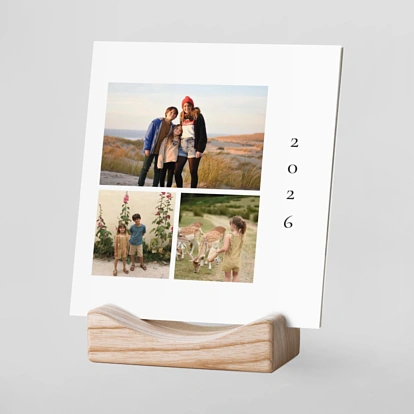 Calendrier photo avec support bois Précieux moments