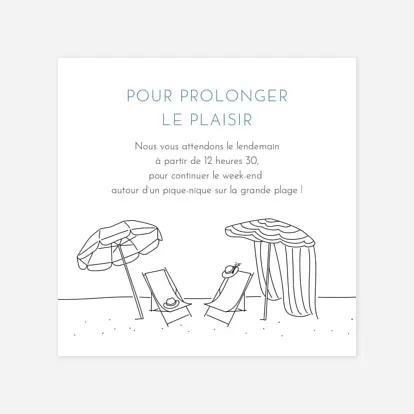 Carton d'invitation Promesse sur le sable