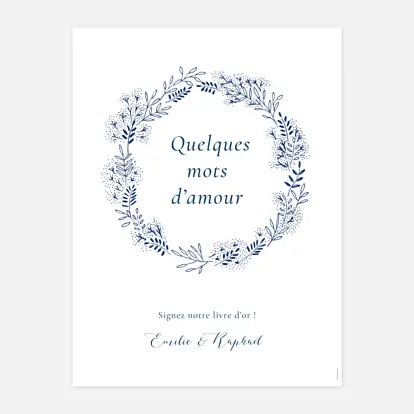 Affiche bienvenue mariage Ronde des prés