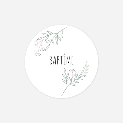 Stickers pour enveloppes baptême Ronde des prés