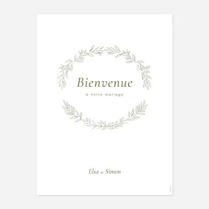 Affiche bienvenue mariage Romantique