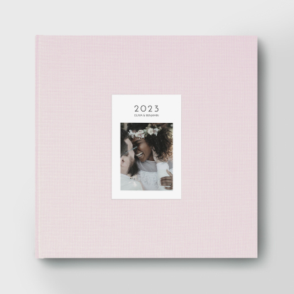 Livre photo couverture tissu photo embossée