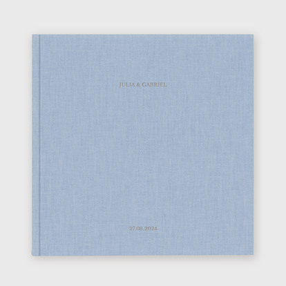 Livre photo couverture tissu titre doré 