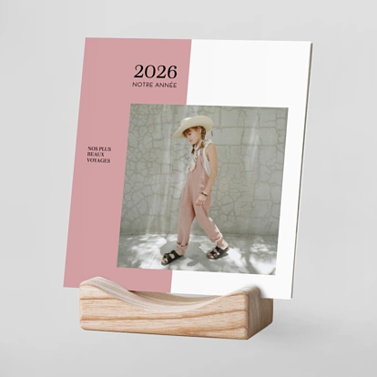 Calendrier photo avec support bois Signature chromatique