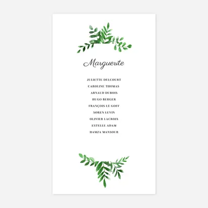 Nom de table mariage Sous la pergola