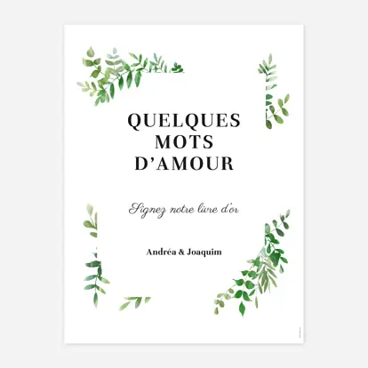 Affiche bienvenue mariage Sous la pergola