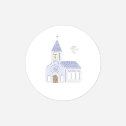 Stickers pour enveloppes baptême Symboles aquarellés