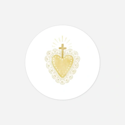 Stickers pour enveloppes baptême Symboles aquarellés