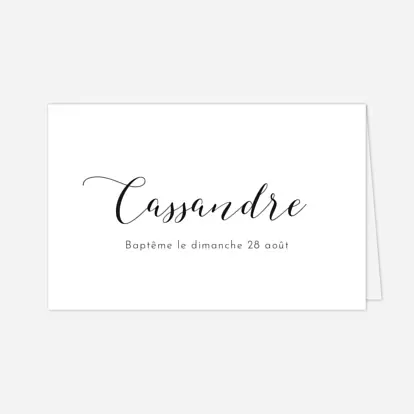 Marque-place baptême Tendre innocence