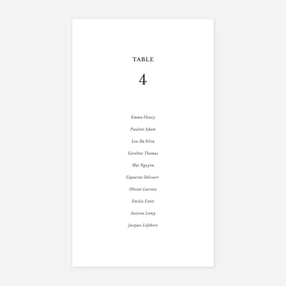 Nom de table mariage Union champêtre