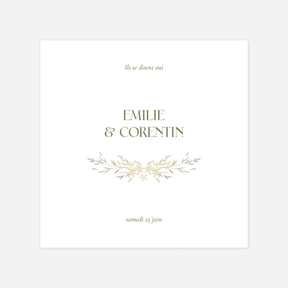 Faire-part mariage Union fleurie