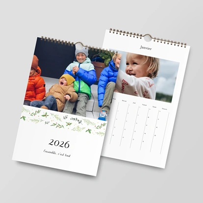 Calendrier mural cases personnalisables Valse aquarellée