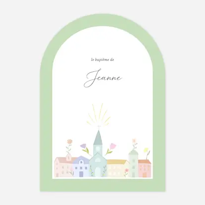 Faire-part baptême Village en fête